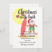 クリスマスオンビーチサマーサンタパーティー招待状 招待状 (正面/裏面)