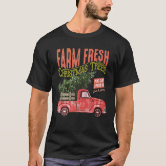 クリスマスオンファームフレッシュクリスマスツリーヴィナタージュTr Tシャツ