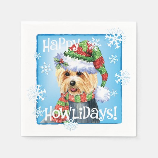 クリスマスオーストラリアのテリアナプキンス スタンダードカクテルナプキン (正面)