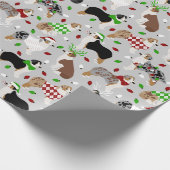 クリスマスオーストラリアシェパードラッピング紙 ラッピングペーパー (角)