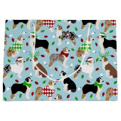 クリスマスオーストラリアシェパードラージ抱き枕 ラージペーパーバッグ (正面)