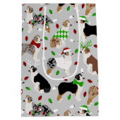 クリスマスオーストラリアシェパード中抱き枕 ミディアムペーパーバッグ (裏面)