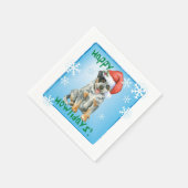 クリスマスオーストラリア牛の犬 スタンダードカクテルナプキン (角)