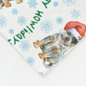 クリスマスオーストラリア牛の犬 フリースブランケット (角)