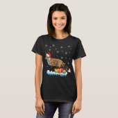 クリスマスオーストラリア羊飼いクリスマスライトサンタレ Tシャツ (正面フル)