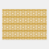 クリスマスオーチャーマスタード青銅の雪片ヴィンテージ ラッピングペーパーシート (正面2)