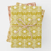 クリスマスオーチャーマスタード青銅の雪片ヴィンテージ ラッピングペーパーシート (インサイチュ)