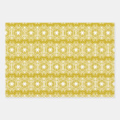 クリスマスオーチャーマスタード青銅の雪片ヴィンテージ ラッピングペーパーシート (正面)