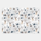 クリスマスオーディアトナディアサンタハットスノーブラック ラッピングペーパーシート (正面2)