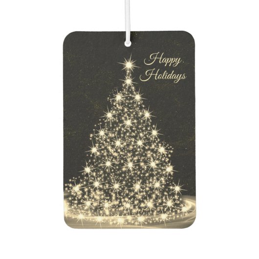 クリスマスオートゴールデンシャイニーツリーウィンターブラック カーエアーフレッシュナー (正面)