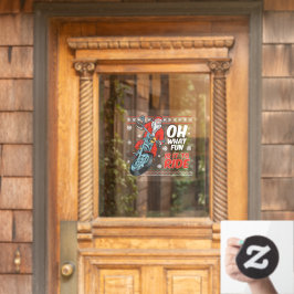 クリスマスオートバイサンタクロースおもしろいクリスマス ウィンドウサイン