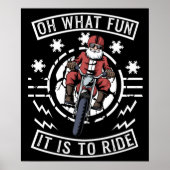 クリスマスオートバイサンタクロースバイクもしくは自転車に乗る人パパバイク ポスター (正面)