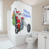 クリスマスオートバイサンタ シャワーカーテン (インサイチュ)