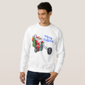 クリスマスオートバイサンタ スウェットシャツ (正面フル)
