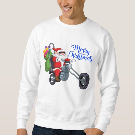 クリスマスオートバイサンタ スウェットシャツ (正面)