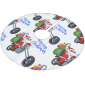 クリスマスオートバイサンタ ブラッシュドポリエステルツリースカート (アングル)