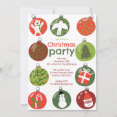 クリスマスオーナメントお洒落ズホリデーパーティカスタムー 招待状 (正面)