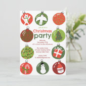 クリスマスオーナメントお洒落ズホリデーパーティカスタムー 招待状 (スタンド正面)