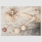 クリスマスオーナメントお洒落デコページ付き女の子 薄葉紙 (正面)