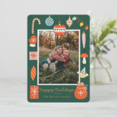 クリスマスオーナメントかわいい家族写真 シーズンカード (スタンド正面)