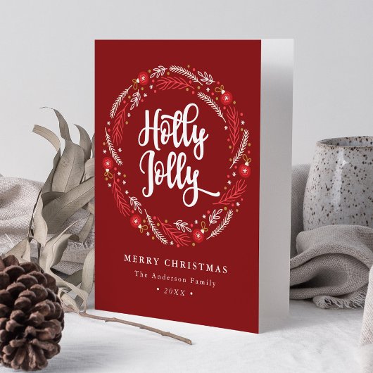 クリスマスオーナメントすてきリースホリー非写真 シーズンカード