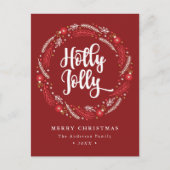 クリスマスオーナメントすてきリースホリー非写真 シーズンポストカード (正面)