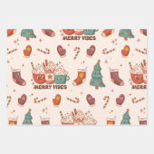 クリスマスオーナメントとキャンディセット3 ラッピングペーパーシート (正面)