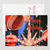 クリスマスオーナメントとハッピーホリデー シーズンカード (正面/裏面)