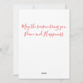 クリスマスオーナメントとハッピーホリデー シーズンカード (裏面)