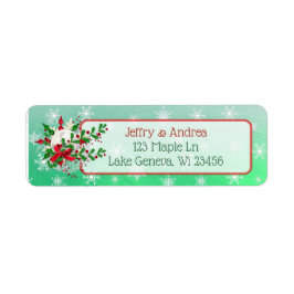 クリスマスオーナメントとホリー住所 シール