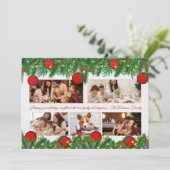 クリスマスオーナメントとライトフォトコラージュ シーズンカード (スタンド正面)