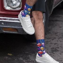 クリスマスオーナメントとリボン ソックス