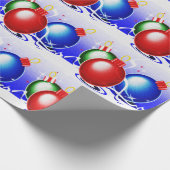 クリスマスオーナメントとリボン – ラッピングペーパー (角)