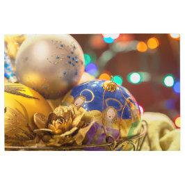 クリスマスオーナメントと天使 メタルプリント