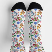 クリスマスオーナメントと記号パターン ソックス (上部)