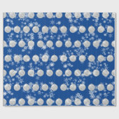 クリスマスオーナメントと雪片 ラッピングペーパー (フラット)