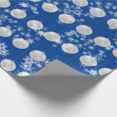 クリスマスオーナメントと雪片 ラッピングペーパー (角)