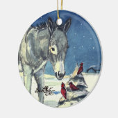 クリスマスオーナメントのためのろば セラミックオーナメント (左)