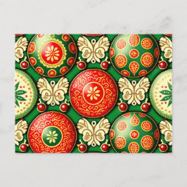 クリスマスオーナメントのイラストが入ったポストカード シーズンポストカード