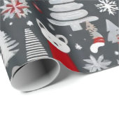 クリスマスオーナメントのグレーデコールラッピング紙 ラッピングペーパー (ロールコーナー)