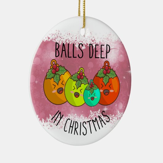 クリスマスオーナメントのボール深い セラミックオーナメント (右)
