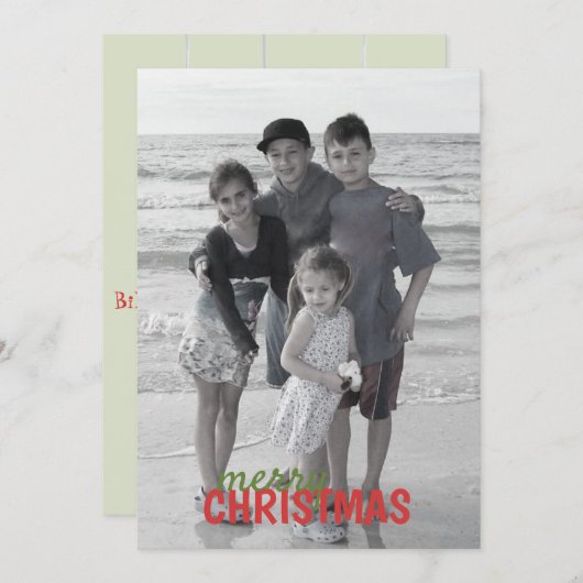 クリスマスオーナメントの倍はカード写真味方しました シーズンカード (正面/裏面)