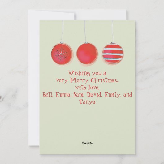 クリスマスオーナメントの倍はカード写真味方しました シーズンカード (裏面)