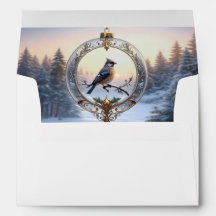 クリスマスオーナメントの封筒の鳥