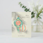 クリスマスオーナメントの美しいレトロバウブルCC1245 ポストカード (スタンド正面)