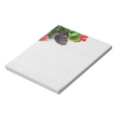 クリスマスオーナメントの背景 ノートパッド (回転)