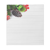 クリスマスオーナメントの背景 ノートパッド (正面)