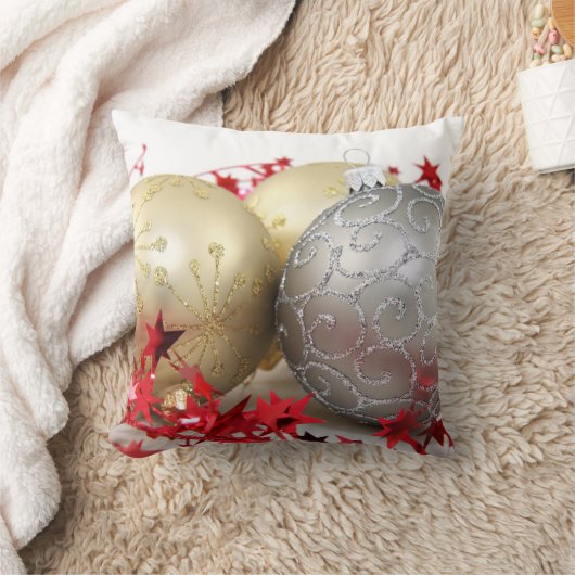 クリスマスオーナメントの輝き クッション (ブランケット)