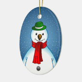 クリスマスオーナメントの陽気な雪だるま セラミックオーナメント (左)