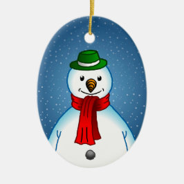 クリスマスオーナメントの陽気な雪だるま セラミックオーナメント